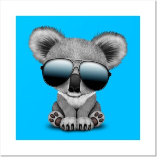 Cute Baby Koala Bear Wearing Sunglasses Posters and Art